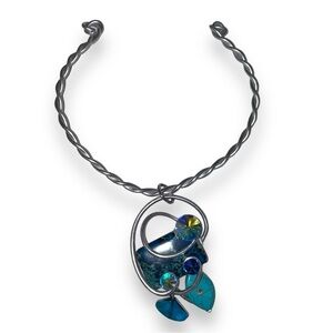 Jeff Lieb Blue & Silver Collar Necklace